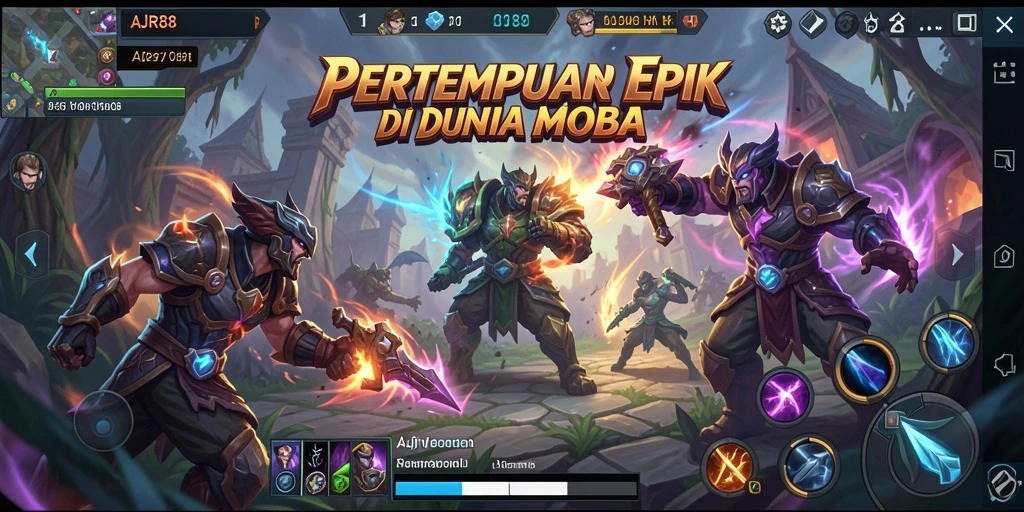 Gameplay seru dari AJR88 dengan karakter unik dan pertempuran tim.