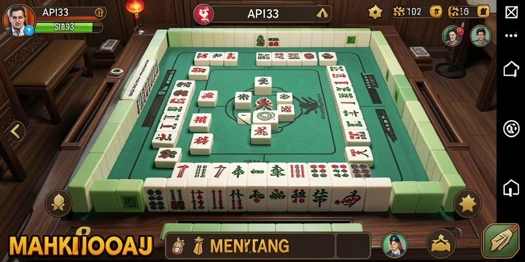 Tampilan gameplay seru dari API33 dengan grafis Mahjong yang menarik.