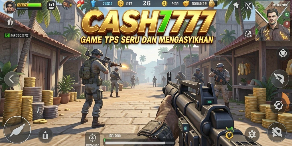 Tangkapan layar utama CASH777 menampilkan aksi seru dalam pertempuran TPS.