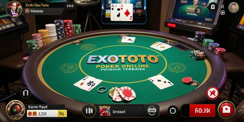 Gambaran aksi seru gameplay poker di EXOTOTO.