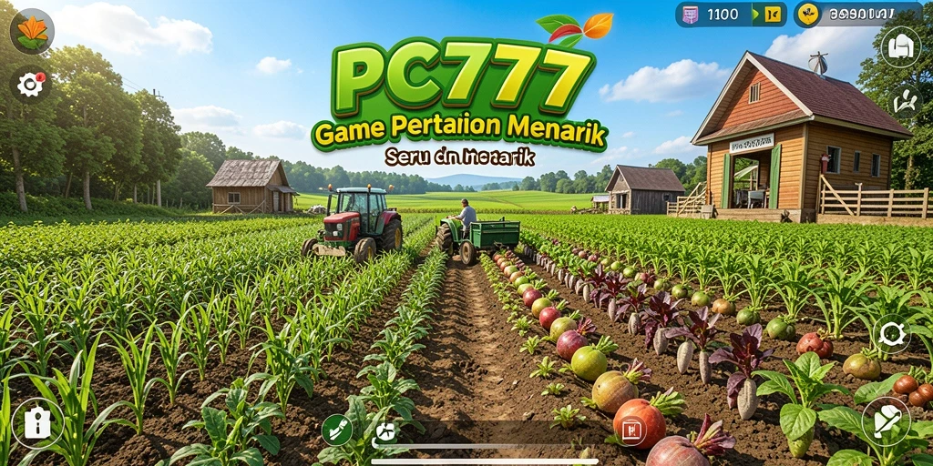 Tangkapan layar gameplay <strong>PC777</strong> menampilkan petani bekerja di ladang.