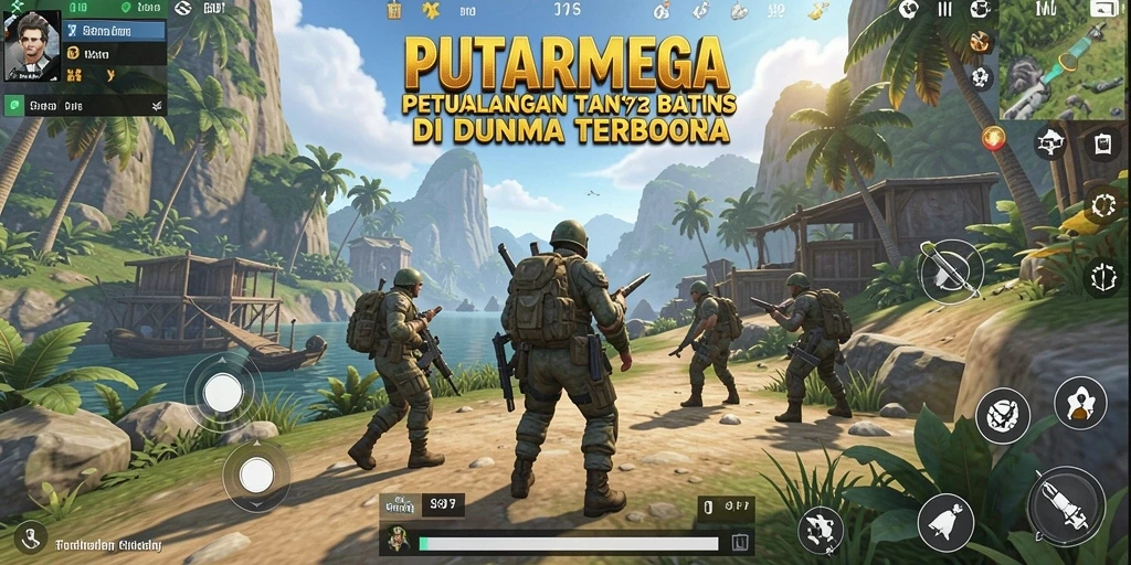 Tampilan gameplay PUTARMEGA yang menakjubkan di dunia terbuka.