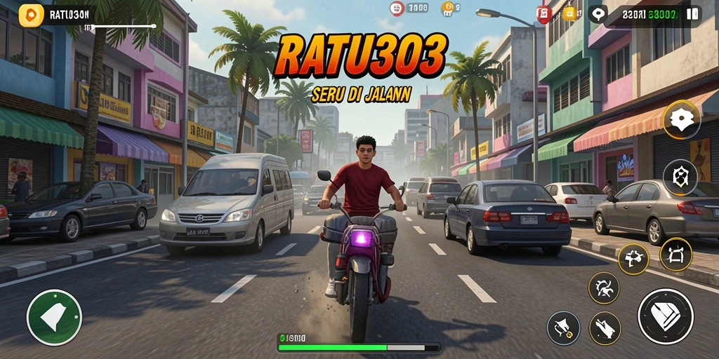 Tampilan menarik dari gameplay balapan di RATU303.